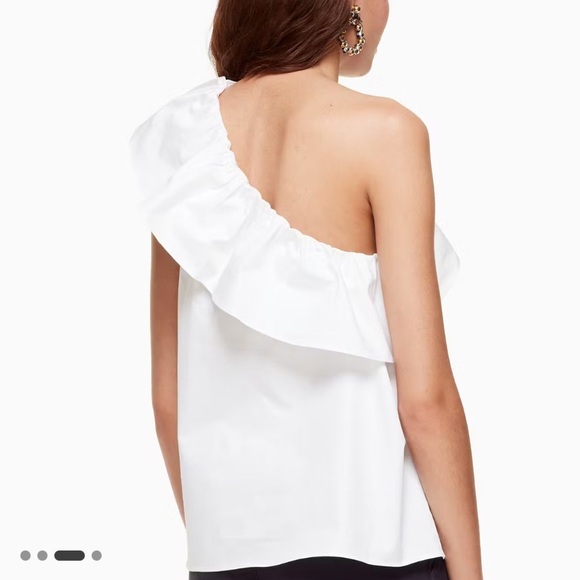 KATE SPADE Poplin One Shoulder Top White Size XXL NEW - Picture 10 of 10